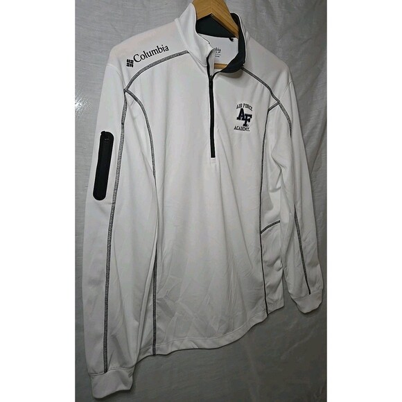 Air Force Academy AF Columbia Golf Quarter Zip Sweatshirt, Sz Medium, White - Picture 2 of 9